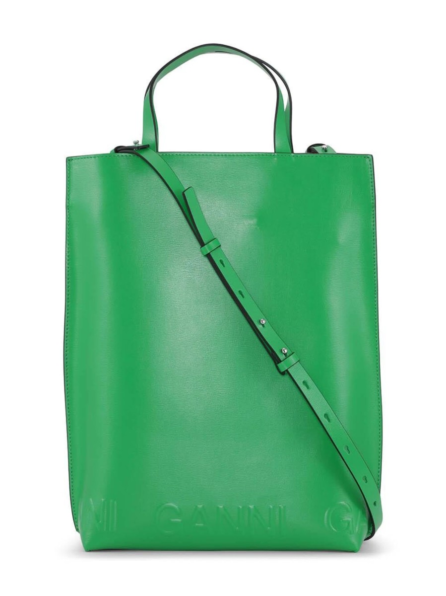 Handbags Ganni | Medium Banner Tote Bag Kelly_Green