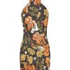 Clothing Shona Joy | Okala Cross Front Halter Bias Mini Dress Coalmult