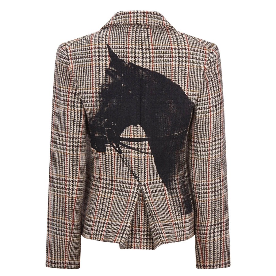 Clothing Libertine | Thoroughbred Long Sleeve Short Jacket Brown Multi