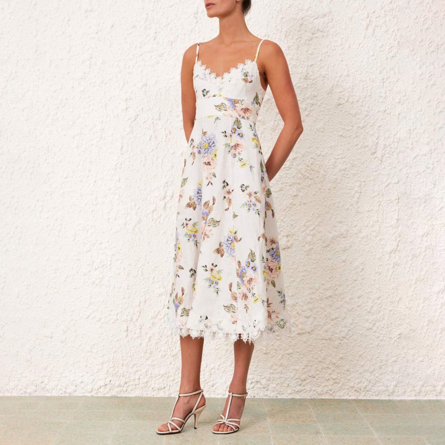 Clothing Zimmermann | Applique Picnic Dress Blue Floral