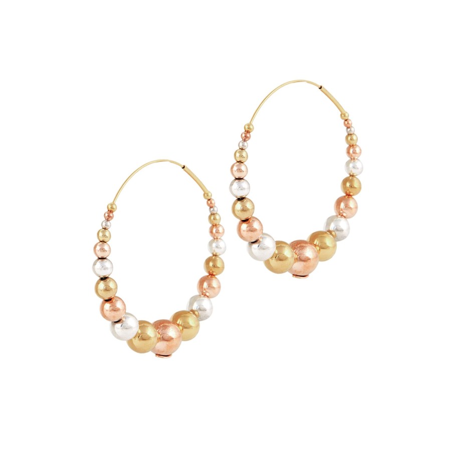 Jewelry Gas Bijoux | Multiperla Hoop Earrings Royale Gold