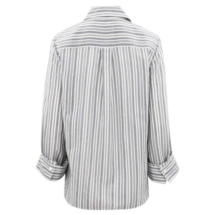 Clothing Twp | Boyfriend Shirt White/Charcoal