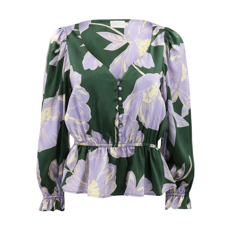 Clothing Christy Lynn | Bella Top Green Blossom