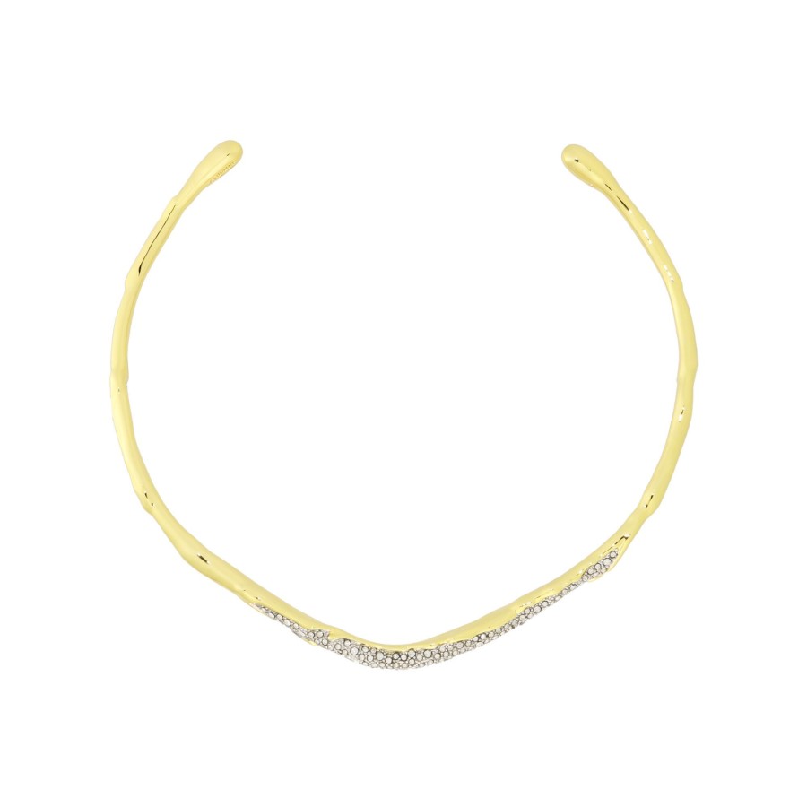 Jewelry Alexis Bittar | Solanales Gold Crystal Skinny Collar Necklace 14K Gold/Rhodium