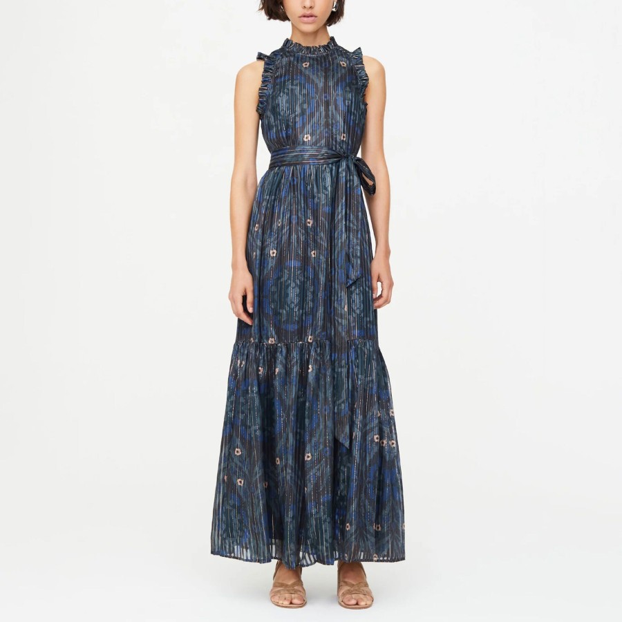 Clothing Marie Oliver | Alice Metallic Maxi Dress Midnight