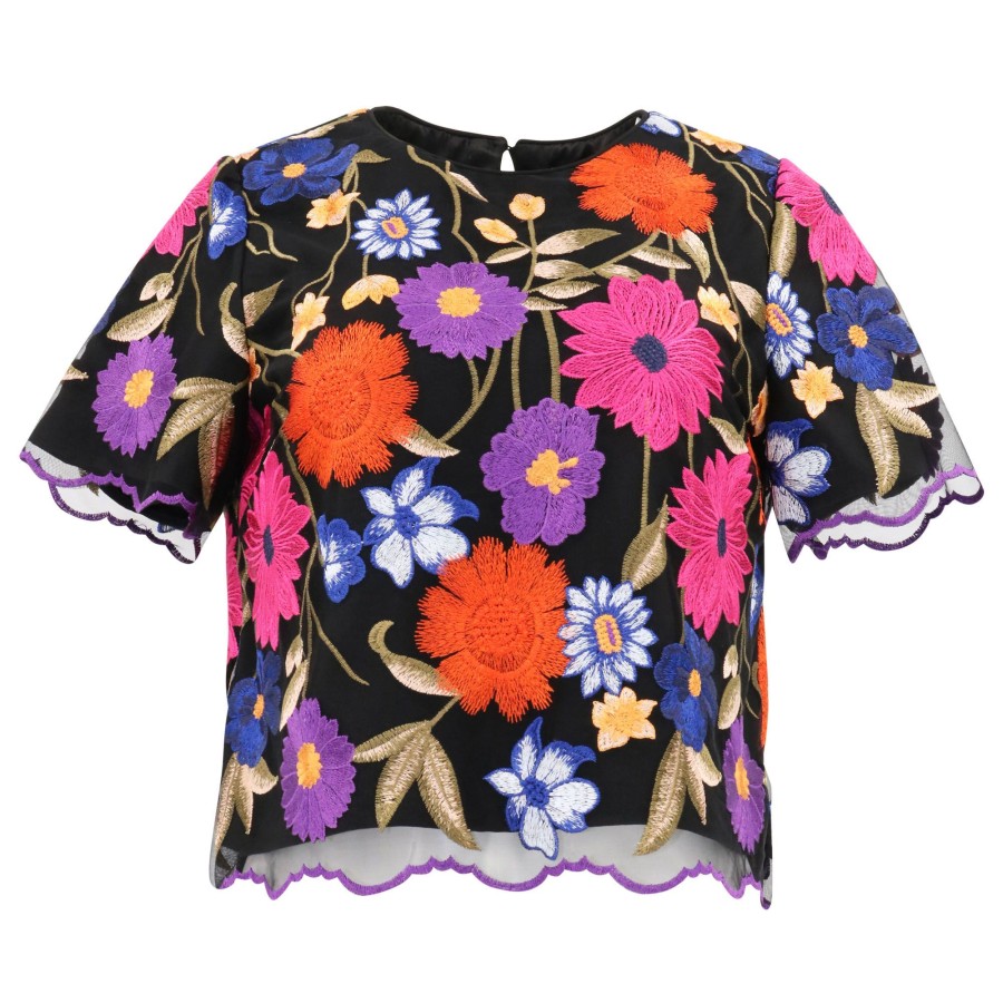 Clothing Milly | Katelyn Fall Foliage Embroidery Tee Multi
