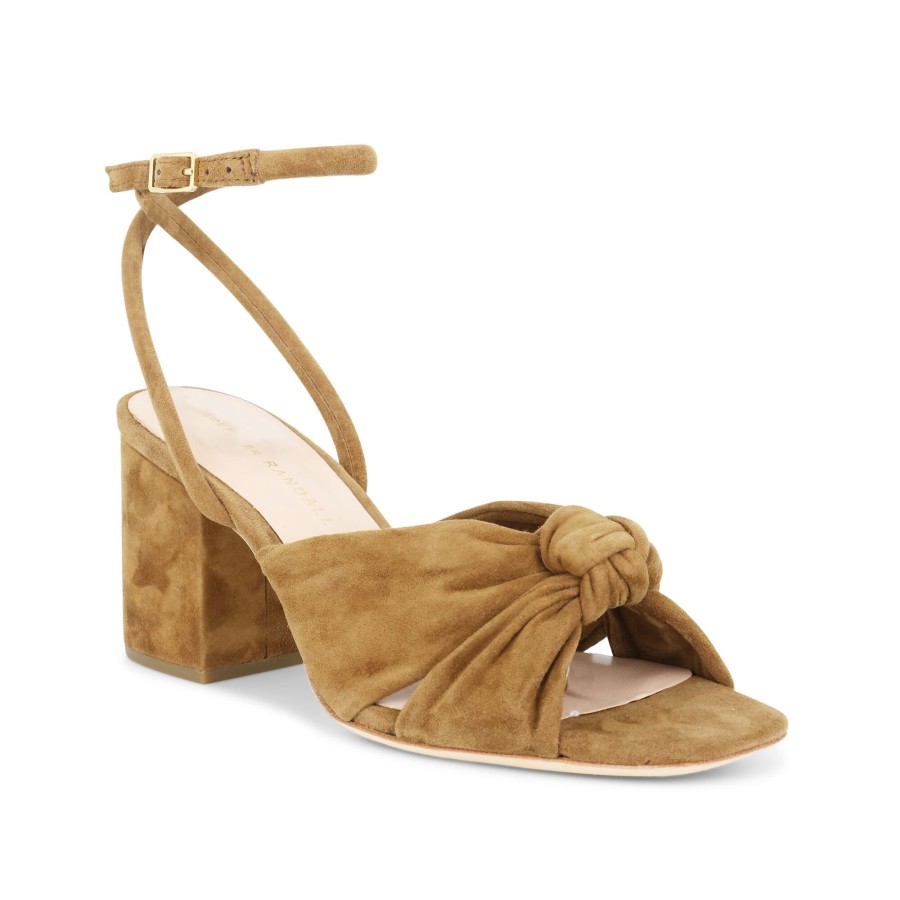 Shoes Loeffler Randall | Fiamma Knot Mid Heel Sandal Cacao