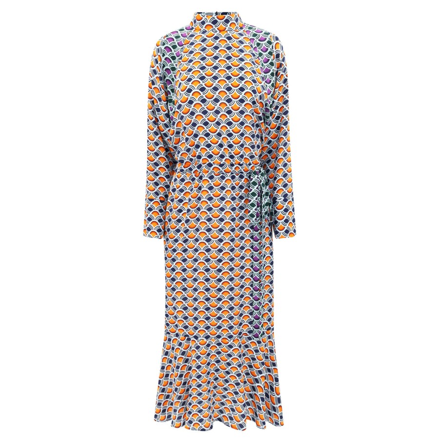 Clothing Odeeh | Crossed Waves Dress Orange