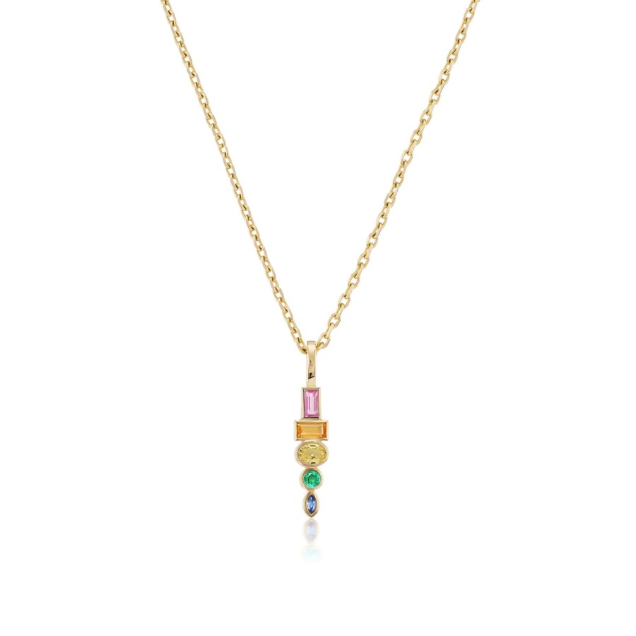 Jewelry Sorellina | Monroe Totem Pendant Necklace Rainbow