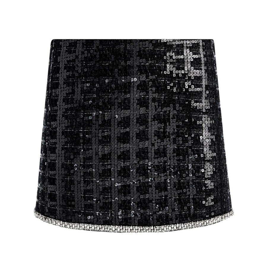 Clothing Alice + Olivia | Rubi Sequin Tweed Skirt Black
