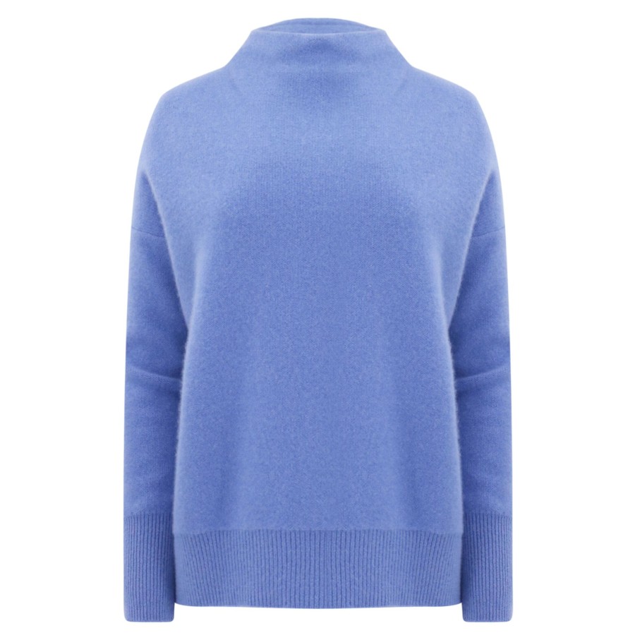 Clothing Vince | Plush Cashmere Funnel Neck Sweater Wave Quartz