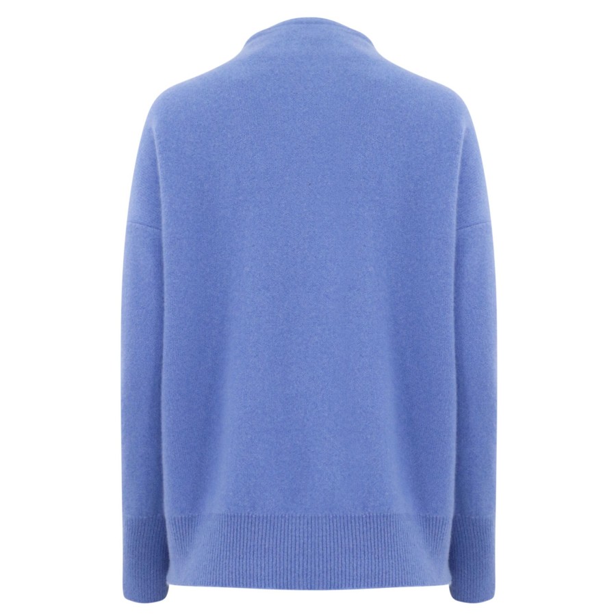 Clothing Vince | Plush Cashmere Funnel Neck Sweater Wave Quartz