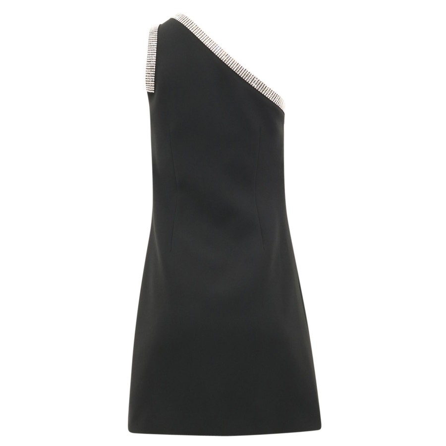Clothing Elie Saab | Crystal Short Dress In Crepe Black