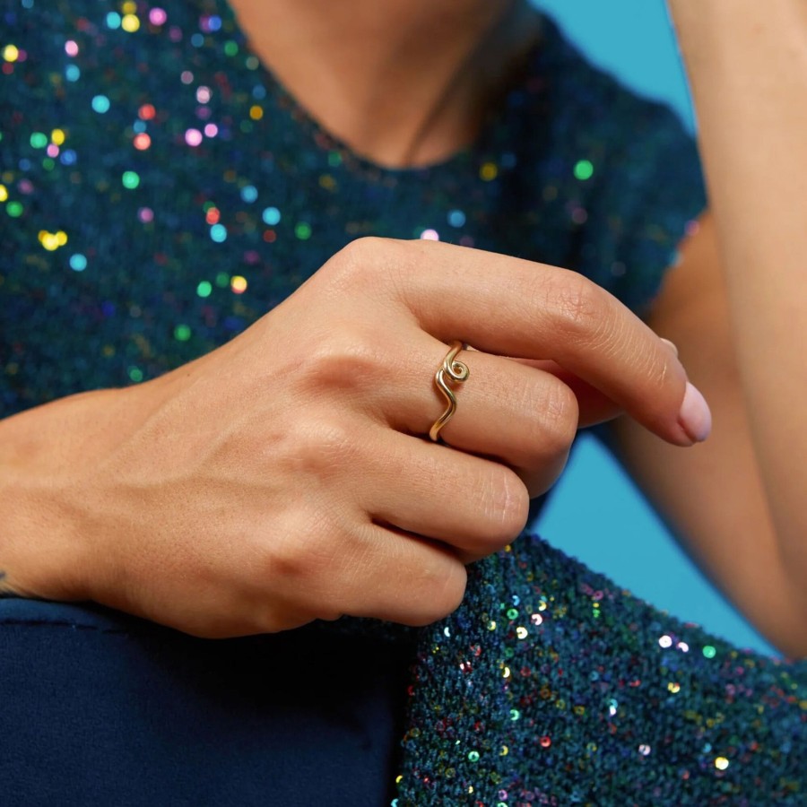 Jewelry Bea Bongiasca | Wave Stacking Ring Royale Gold
