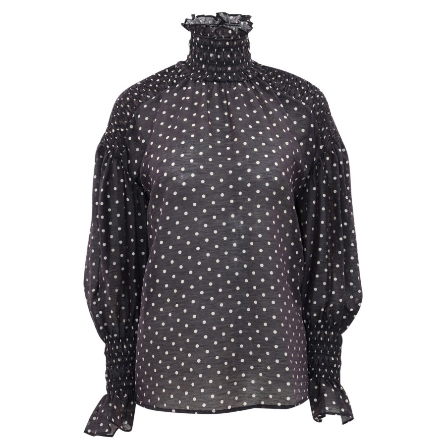 Clothing Hope for Flowers | High Neck Blouse Dots