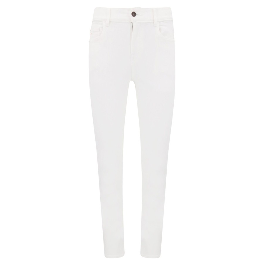 Clothing Lafayette 148 New York | High Rise Straight Ankle Reeve Jeans Washed Plaster