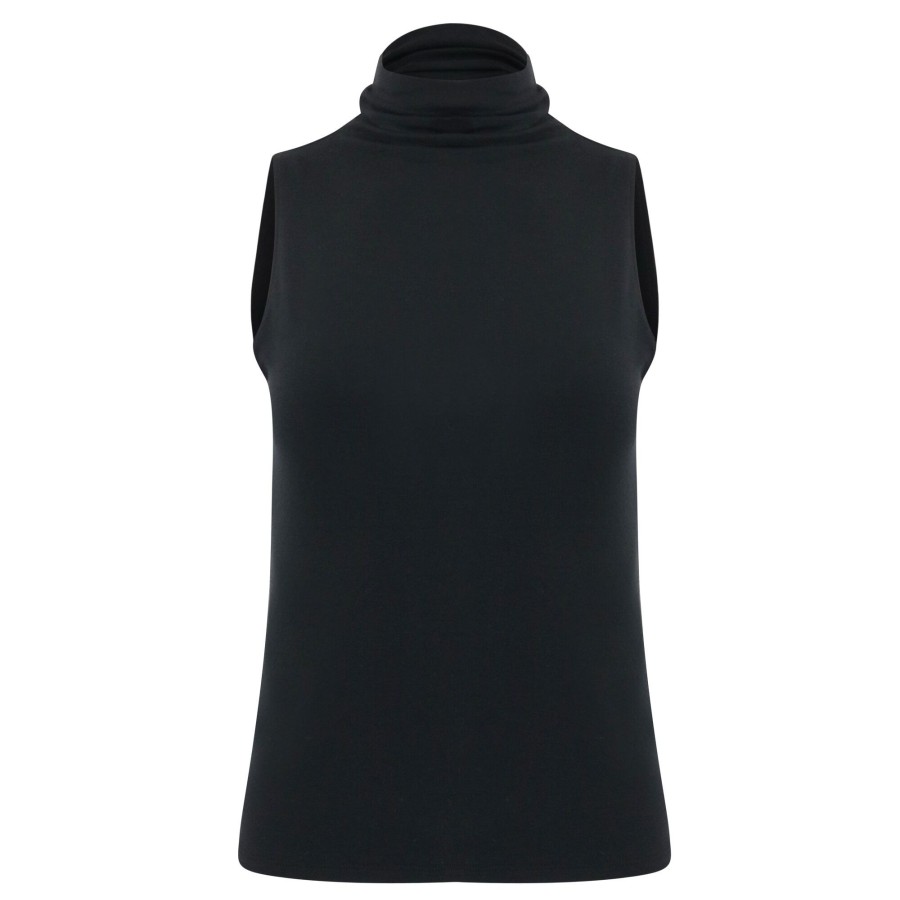 Clothing Vince | Sleeveless Turtleneck Black