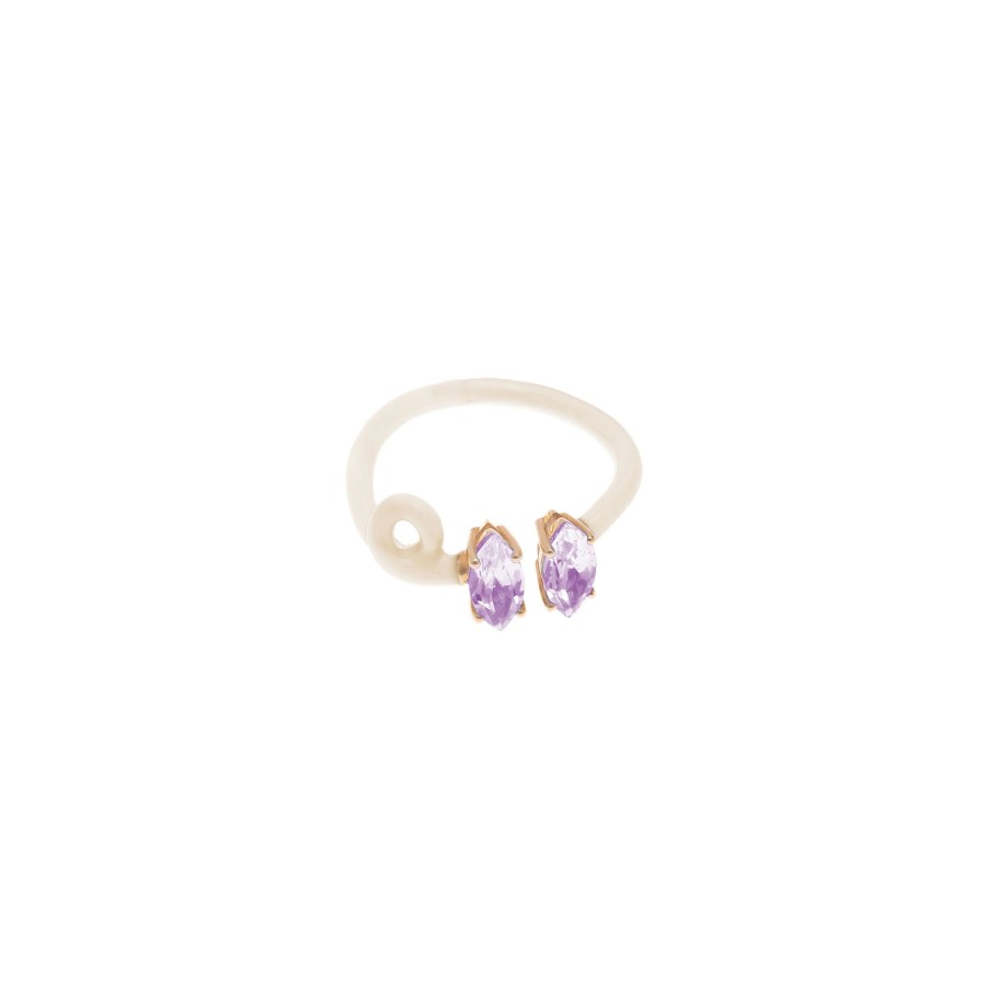 Jewelry Bea Bongiasca | Double B Ring With Amethyst Panna