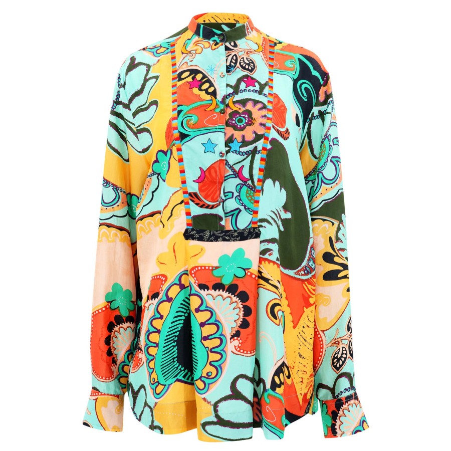 Clothing Monoki | Psychefun Printed Shirt Mint