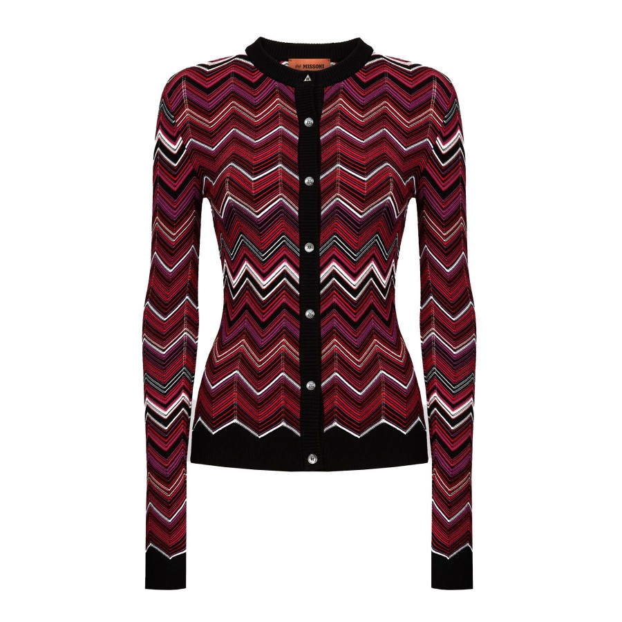 Clothing Missoni | Button Up Cardigan Black/Red Multi