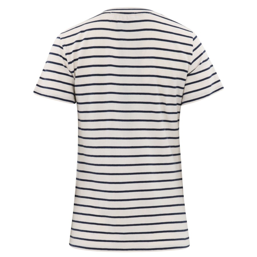 Clothing Nili Lotan | Mariela Striped Crewneck Tee Navy/Ivory Stripe