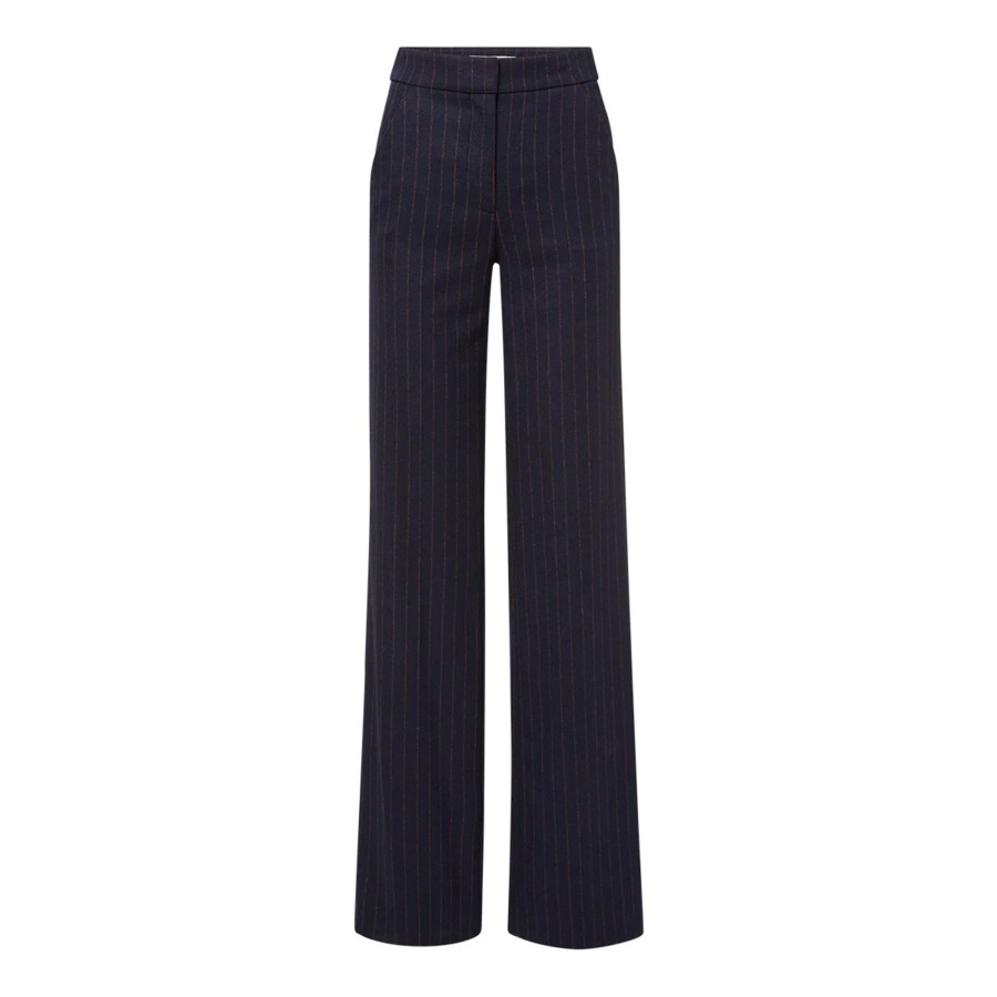 Clothing Veronica Beard | Tonelli Pinstriped Pant Navy Multi