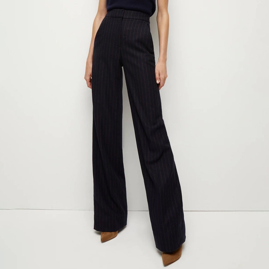 Clothing Veronica Beard | Tonelli Pinstriped Pant Navy Multi