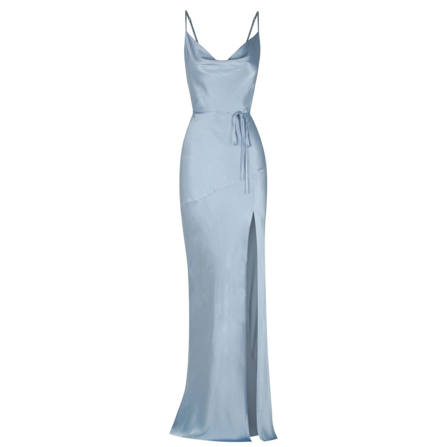 Clothing Shona Joy | La Lune Bias Cowl Maxi Dress Powder Blue