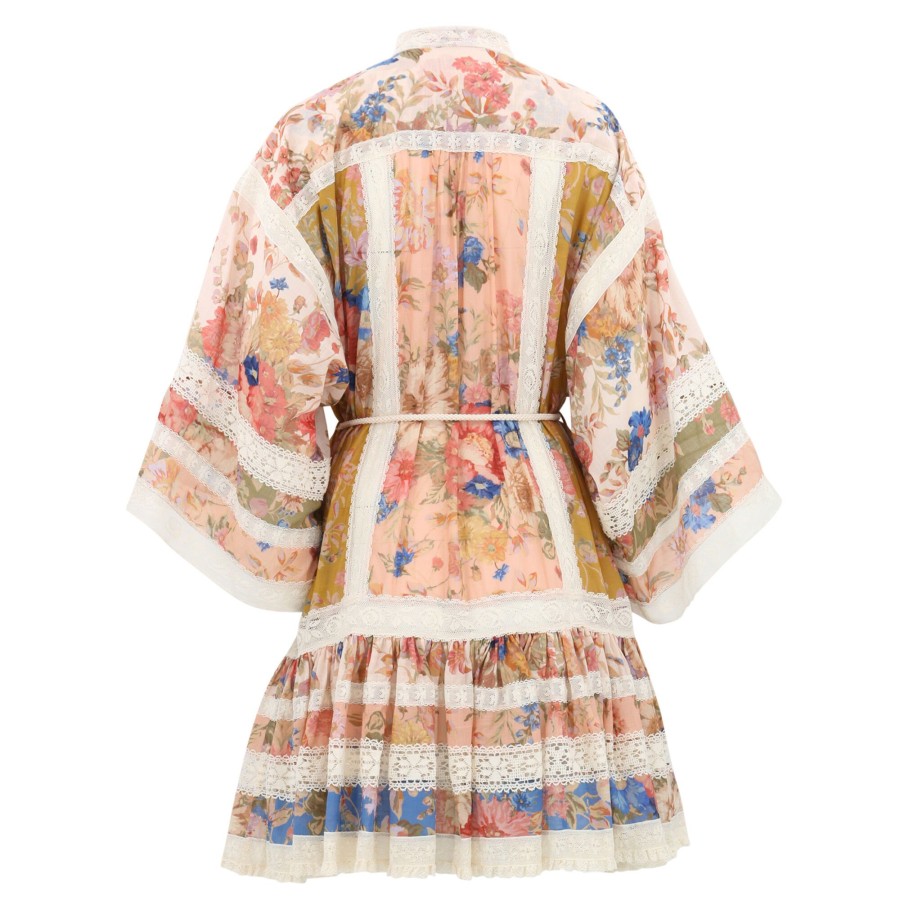 Clothing Zimmermann | August Lace Trimmed Mini Dress Spliced