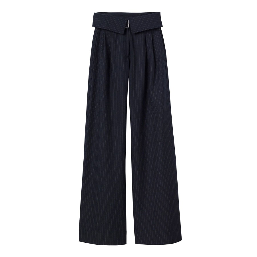 Clothing A.L.C. | Emma Pinstripe Wide Leg Pant Navy