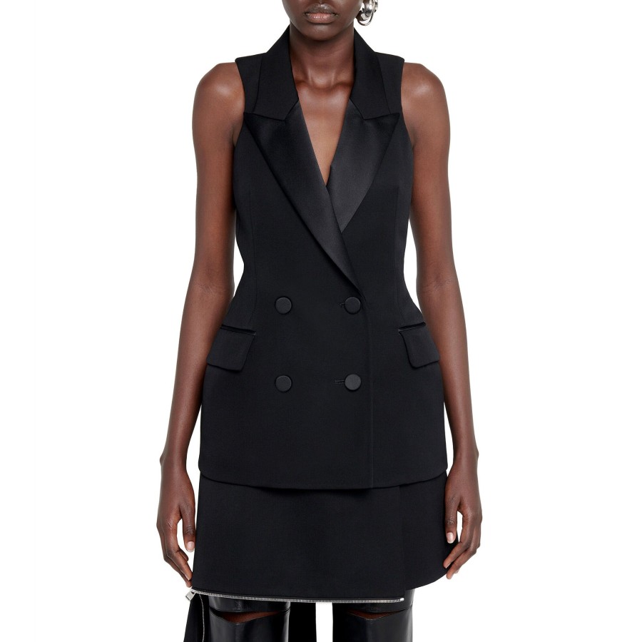 Clothing Alexander McQueen | Racerback Sleeveless Jacket Black