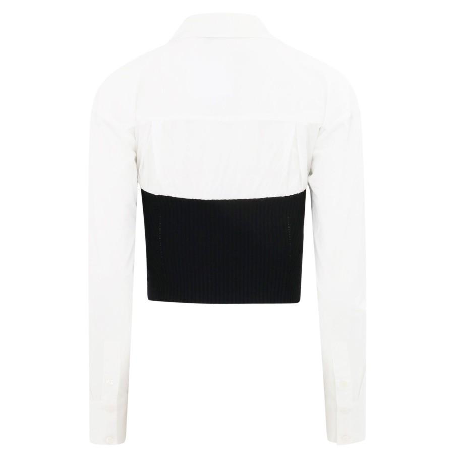 Clothing Staud | Hazel Mixed Media Top Black