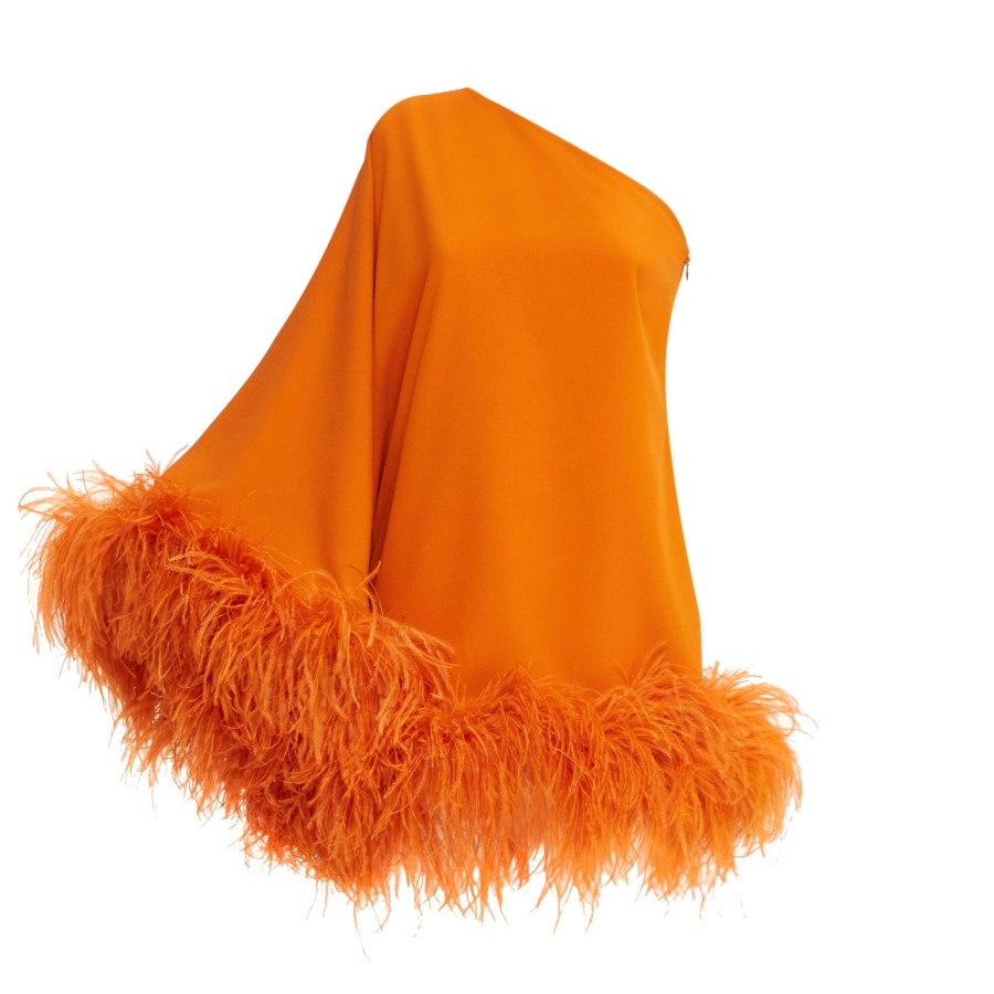 Clothing Taller Marmo | Piccolo Ubud Feather-Trim Dress Goldfish
