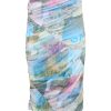 Clothing Ganni | Printed Mesh Ruched Midi Skirt Wildorch