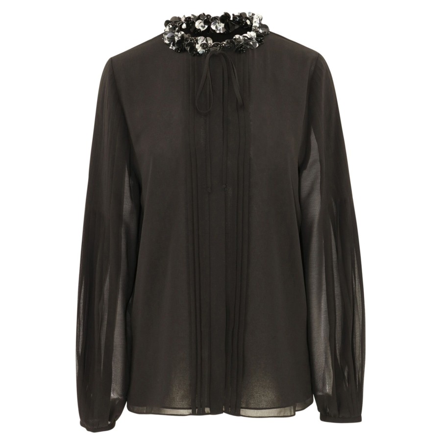 Clothing Ungaro | Dakota Embellished Blouse Black
