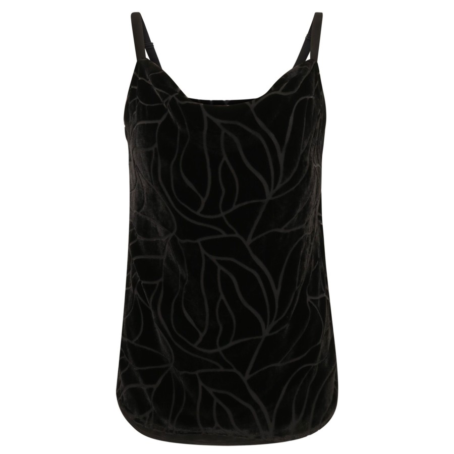 Clothing Ecru | Knightley Velvet Burnout Cami Black
