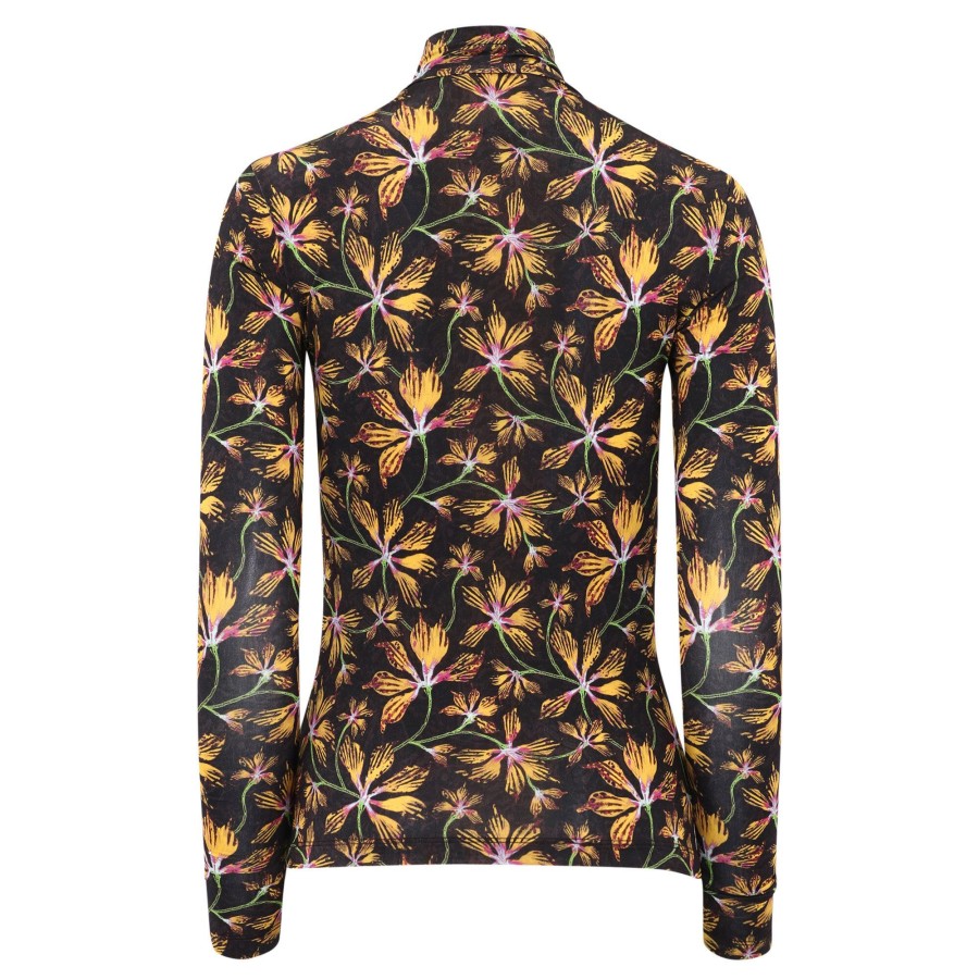 Clothing Ulla Johnson | Aurelia Printed Turtleneck Maple Black Floral