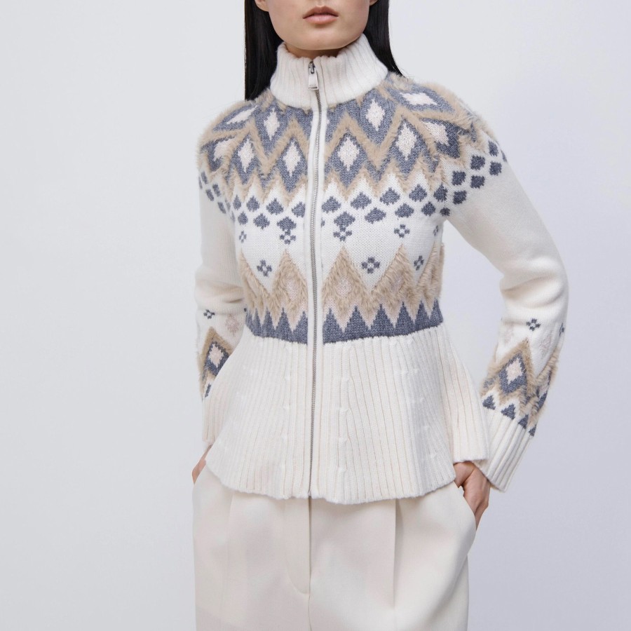 Clothing Simkhai | Brady Fair Isle Jacket Ivory Multi