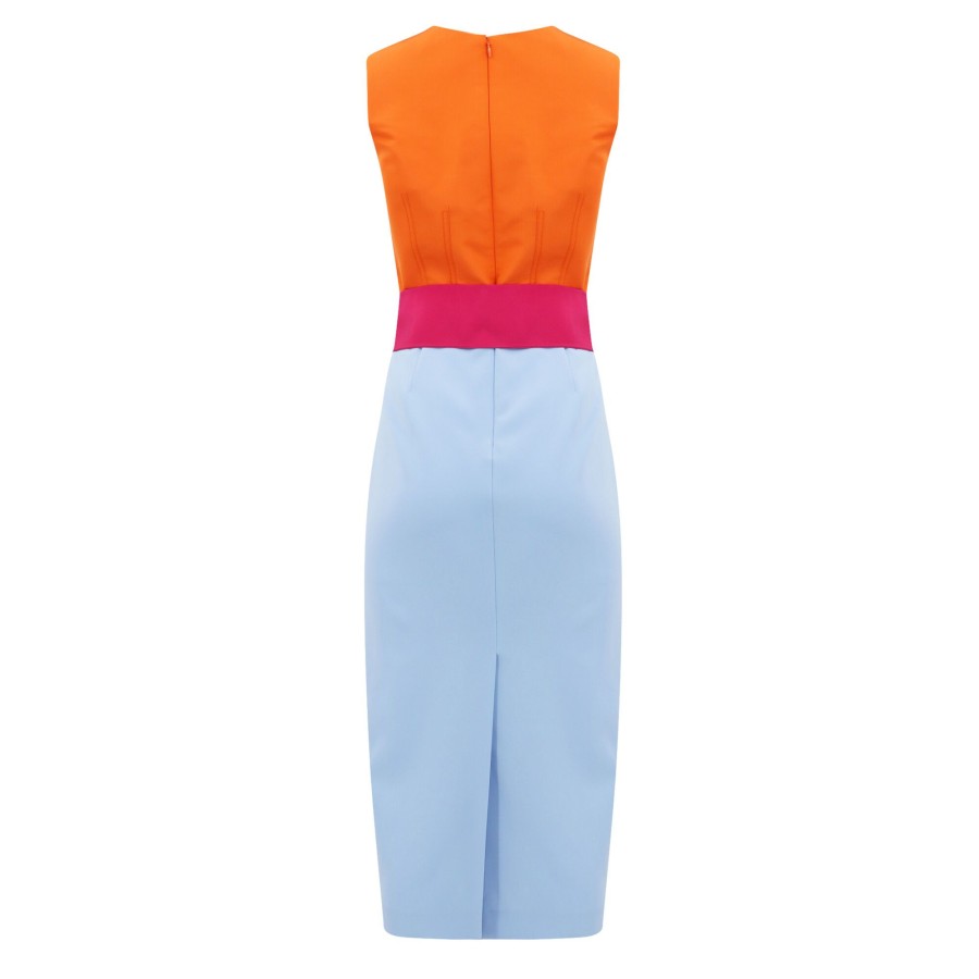 Clothing Carolina Herrera | Sash-Detailed Midi Dress Lakeblue