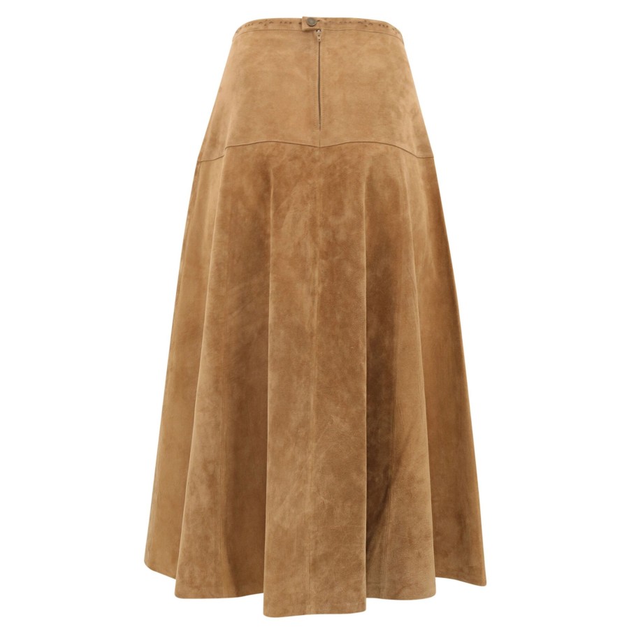 Clothing Hunter Bell | Ida Suede Skirt Light Brown