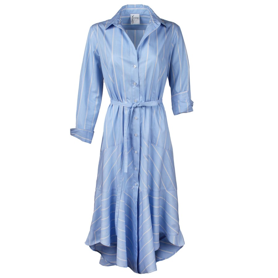 Clothing Finley | Leonardo Belted Dress Blue/Yellow/White