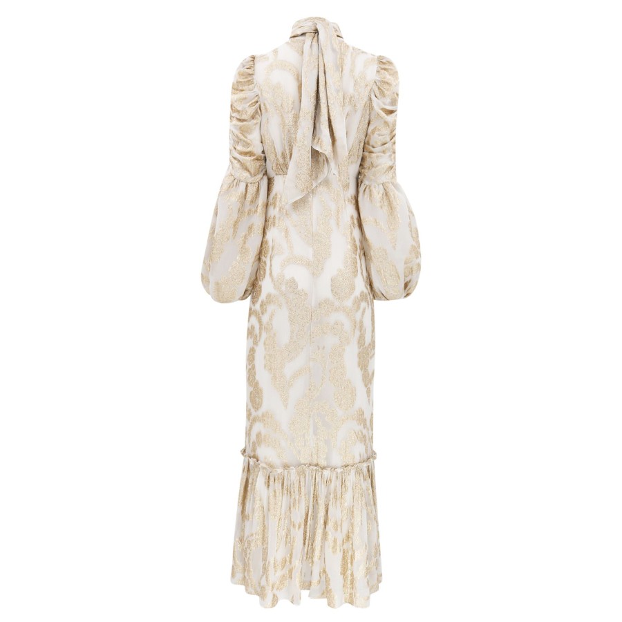 Clothing byTiMo | Brocade Georgette Tieband Dress Off White
