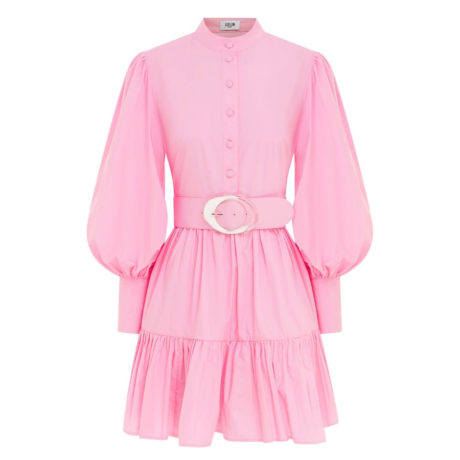 Clothing Leo Lin | Alexandra Belted Mini Dress Bubblegum