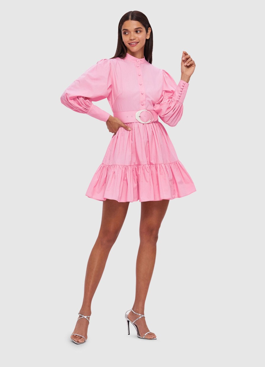 Clothing Leo Lin | Alexandra Belted Mini Dress Bubblegum