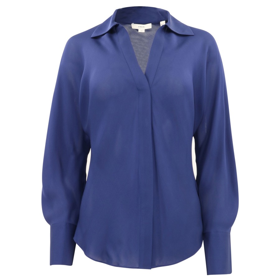 Clothing Vince | Silk Bias Dolman-Sleeve Shirt Black