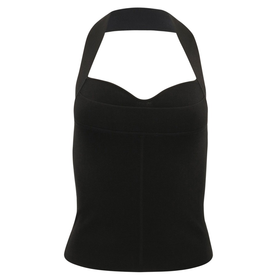 Clothing Simkhai | Dorenda Sweetheart Halter Top Black