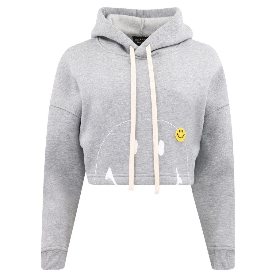 Clothing Joshua Sanders | Smiley Crop Hoodie Grey