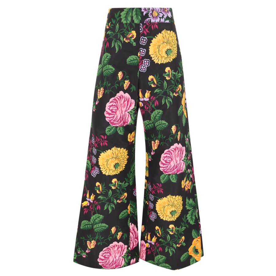 Clothing Carolina Herrera | High Waisted Wide Leg Pant Black Multi