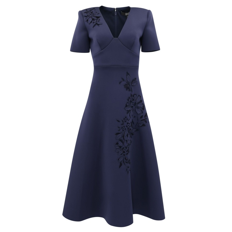 Clothing Badgley Mischka | Fit And Flare Dress Navy