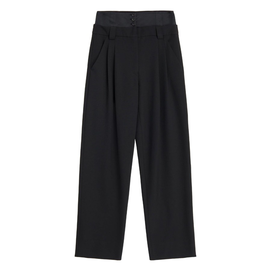 Clothing A.L.C. | Brady Satin Contrast Pant Black